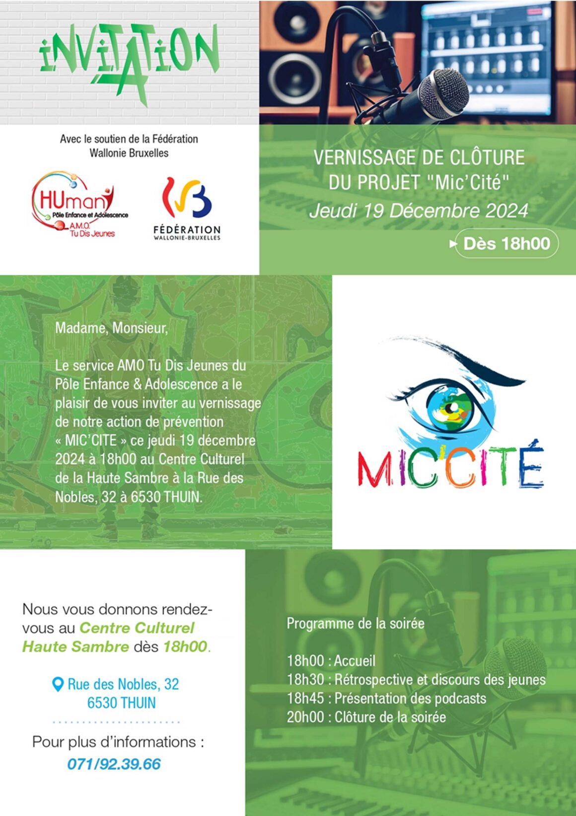 Soirée de clôture du projet « Mic’Cité »