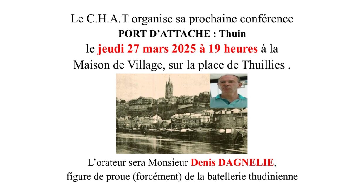 Conférence : « Port d’attache : Thuin »